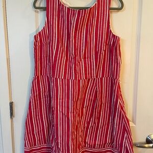 Red and White Striped Dress